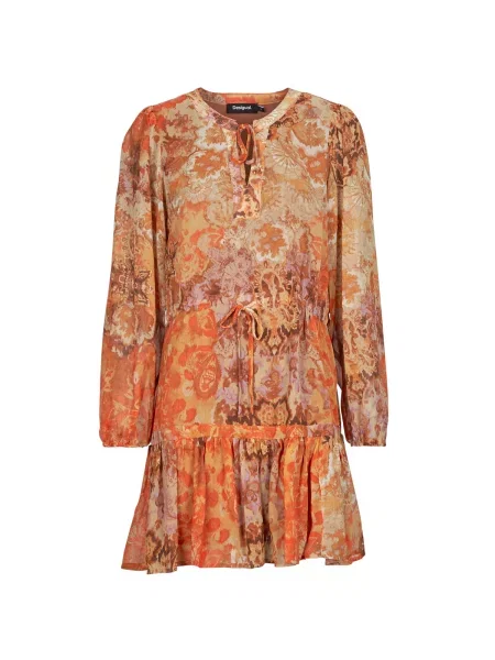 Mini obleka Desigual oranžna
