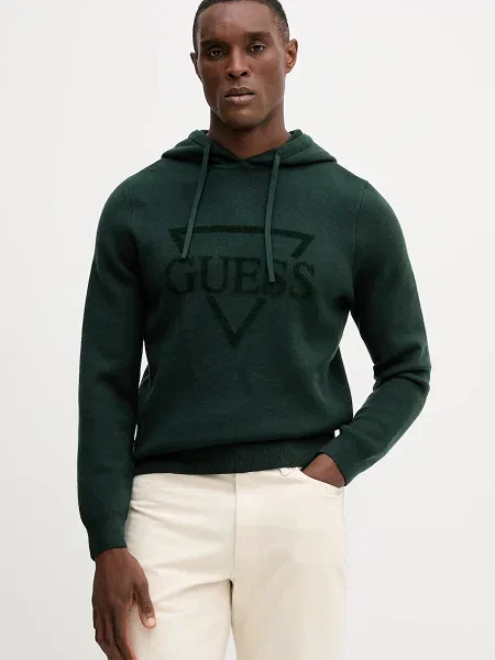 Пуловер Guess JOBY мъжки зелено