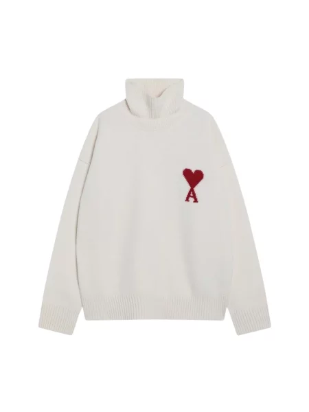Sweter Ami Paris wełniany biały