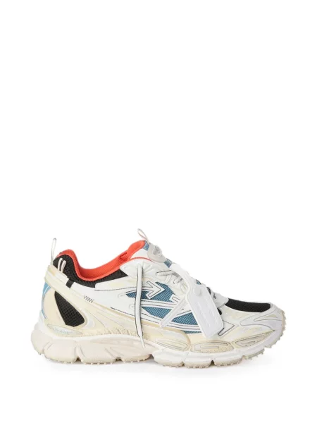 Sneakerși Off-white cu șireturi din dantelă alb