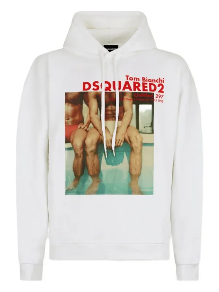 Суичър с качулка Dsquared2 бяло