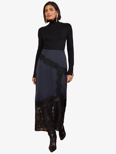 Love & roses Fustă bleumarin negru