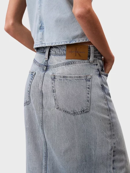 Макси джинсовая юбка Calvin Klein Jeans голубая