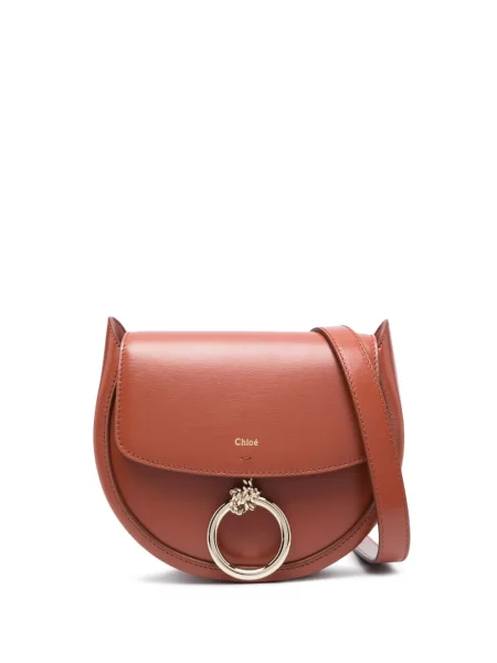 Geanta de piele Chloé din piele mini maro