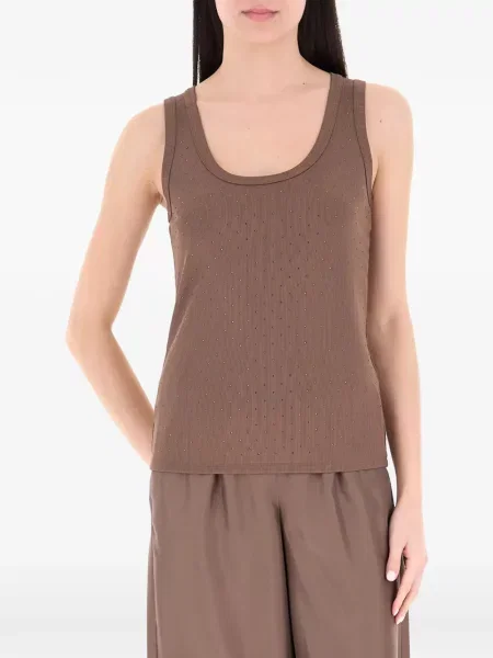 Top Marella fără mâneci maro