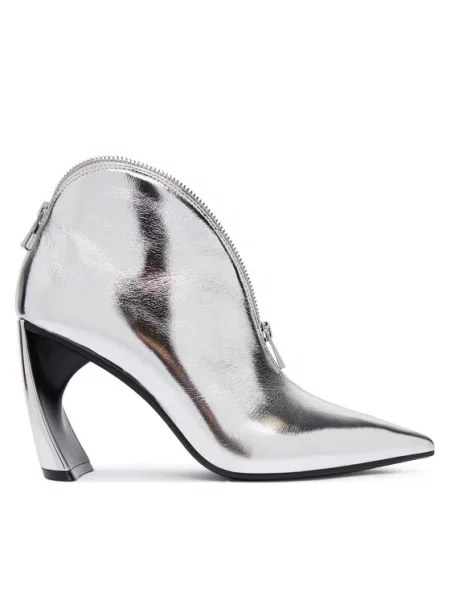 Ботильоны United Nude серебряные