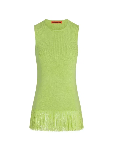 Top Simon Miller cu franjuri fără mâneci verde