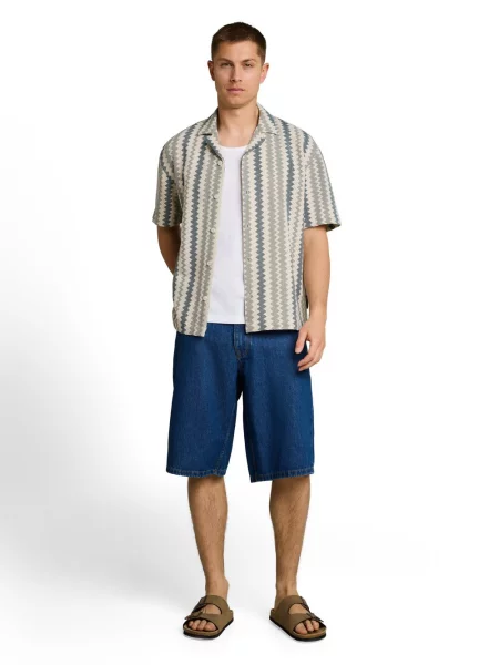Tom Tailor Denim koszulka z krótkim rękawem Mężczyźni Comfort Fit S beżowy