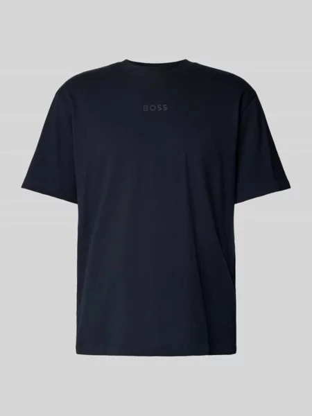 T-shirt z nadrukiem z logo Boss Green granatowa