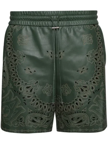 Kožené kraťasy Amiri zelené