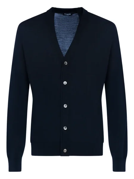 Cardigan Franzese Collection cu decolteu în V albastru