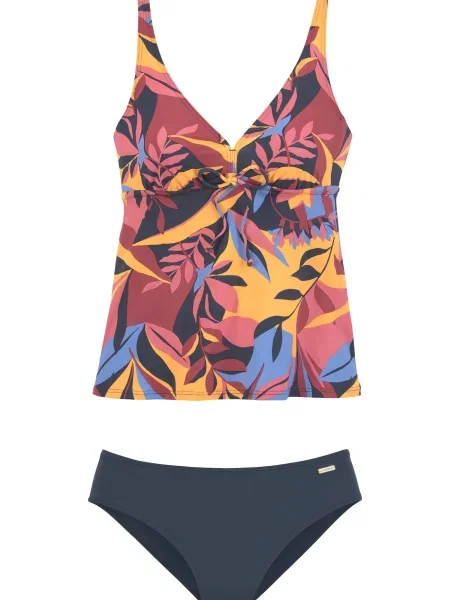 SUNSEEKER Costum de baie două piese roz zmeură / portocaliu / marin albastru