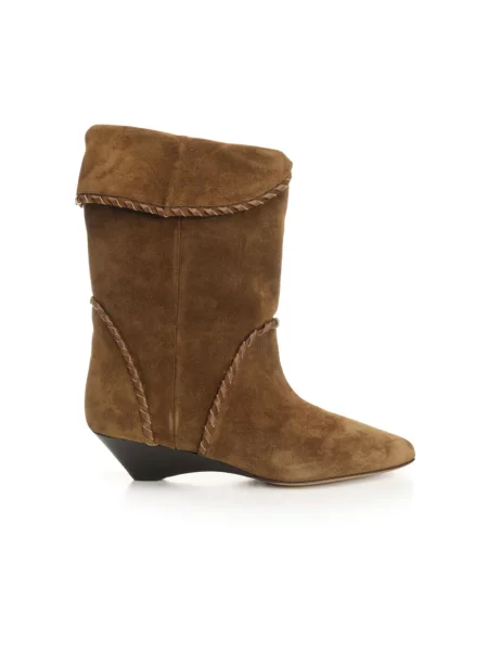 Botki Isabel Marant skórzane brązowe