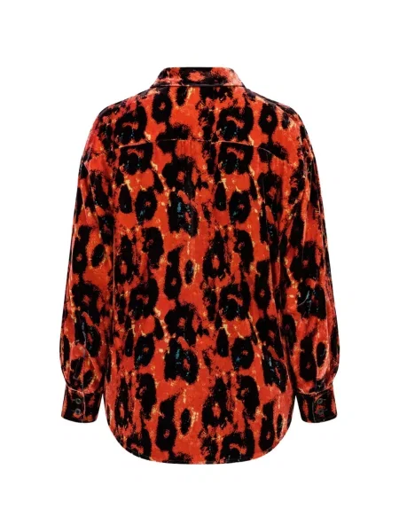 Cămașă R13 cu imagine cu model leopard roșu