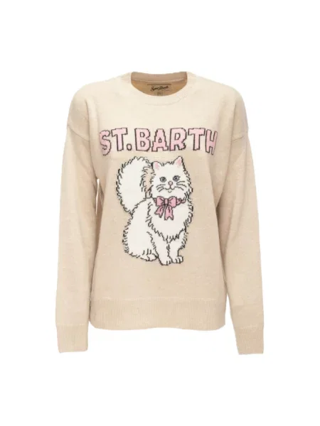 Sweter Mc2 Saint Barth wełniany beżowy