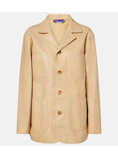 Geanta de piele Ralph Lauren Collection bej