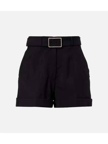 Pantaloni scurți Sportmax de lână negru