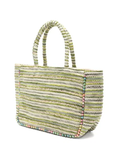 Geantă shopper Marc Ellis cu dungi verde