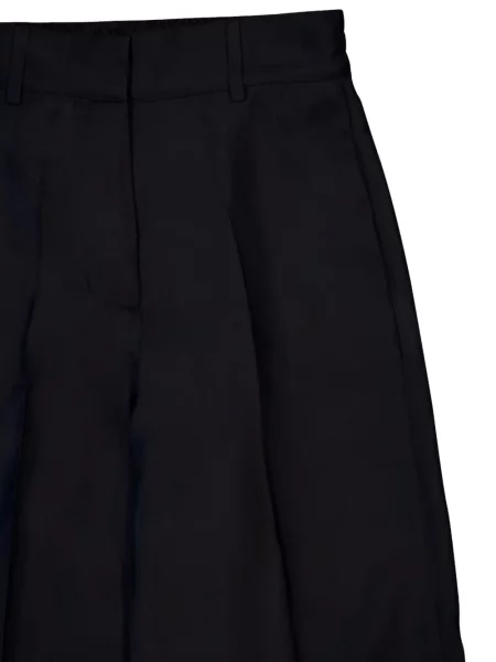 Pantaloni Paula de mătase plisate negru