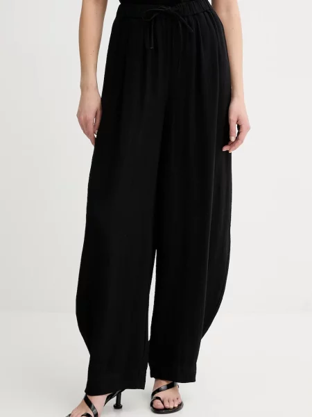 Gestuz pantaloni lat high waist negru