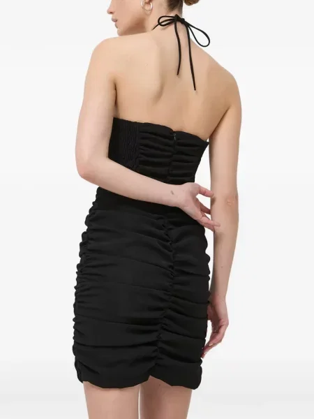 Rochie mini Morgan cu volane cu gât halter negru