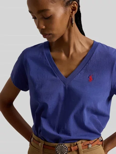 Męski t-shirt o kroju regular fit z czystej bawełny Polo Ralph Lauren niebieska