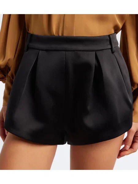 Pantaloni scurți Retrofete din satin negru
