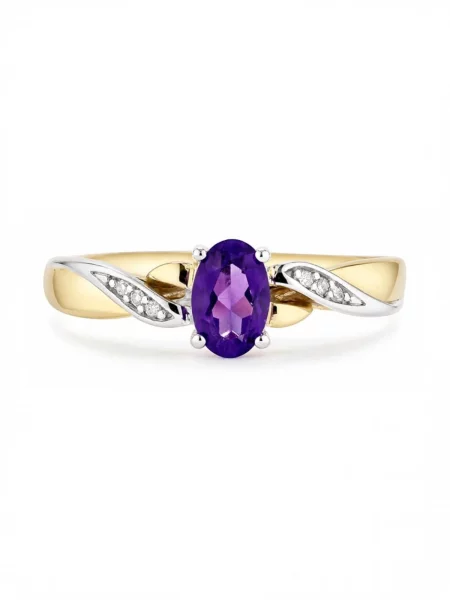DIAMANT LETERNEL Prsten Ring mit Amethyst Gelbgold zlatna