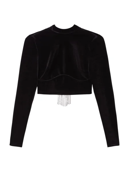 Bershka Tricou / transparent negru