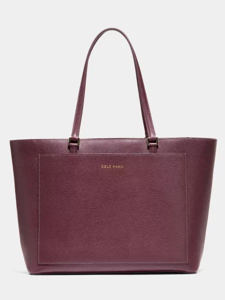 Кожаная сумка Cole Haan бордовая