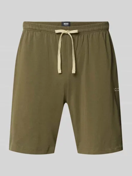Szorty dresowe w kroju regular fit z mieszanka bawełny model MIX&MATCH' Boss zielone