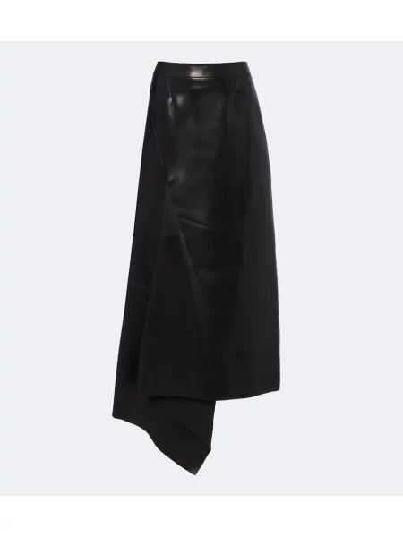 Fustă din piele Givenchy asimetrică negru