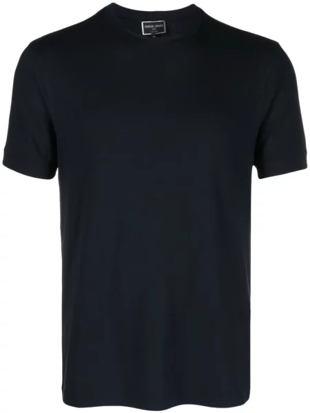 Tricou Giorgio Armani din jerseu cu decolteu rotund albastru