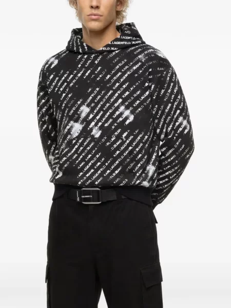 Hoodie Karl Lagerfeld Jeans με σχέδιο μαύρο