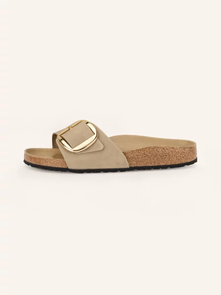 Birkenstock Klapki Madrid Big Buckle beige beżowe