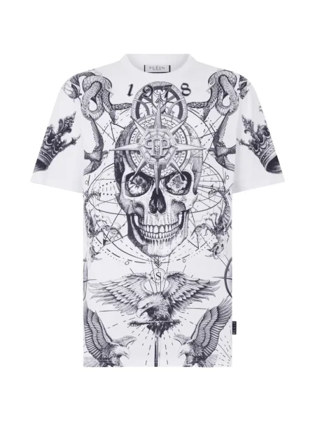 Tricou Philipp Plein cu imagine alb