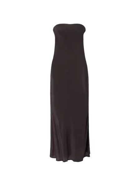 Rochie Pinko din satin fără bretele maro