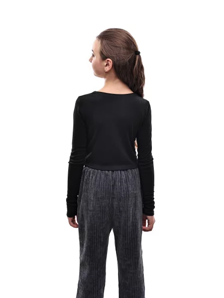 Дитячий Лонгслів STREAM віскоза/поліестер чорний