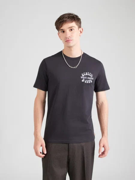 SCOTCH & SODA Tricou gri metalic alb