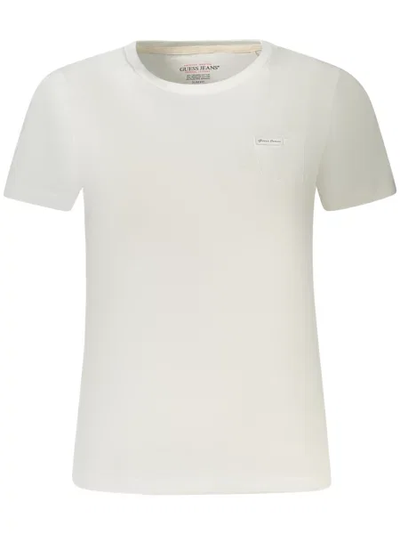 Koszulka Guess z krótkim rękawem z okrągłym dekoltem biała