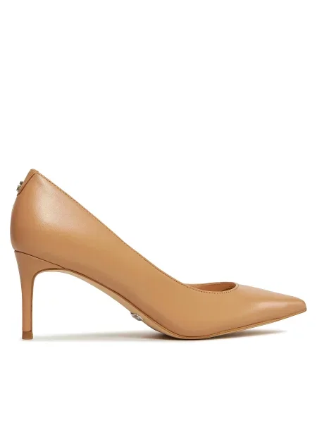 Кожени обувки с тънък Guess бежово