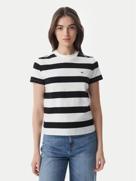 Tommy Jeans T-Shirt Flag μαύρο
