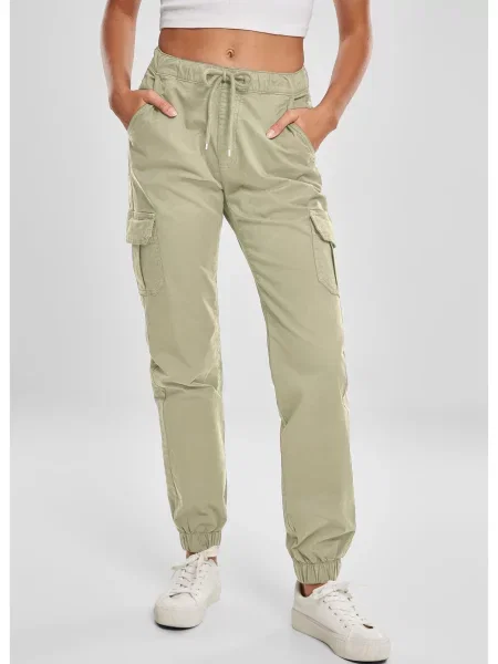 Pantaloni cargo Urban Classics cu talie înaltă alergare maro