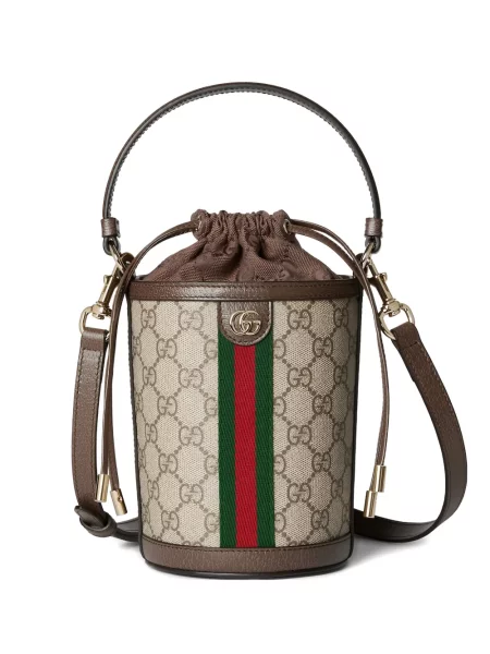 Чанта тип bucket Gucci Ophidia кафяво