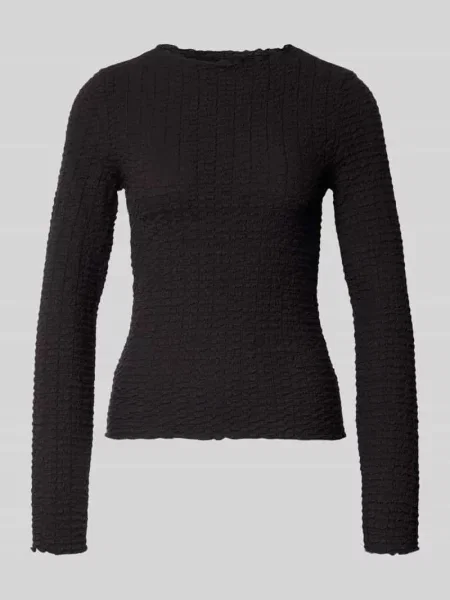 Bluzka z długim rękawem o kroju regular fit z mieszanka bawełny model ZIA' Vero Moda czarna