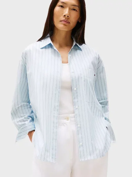 Смугаста сорочка Tommy Hilfiger блакитна