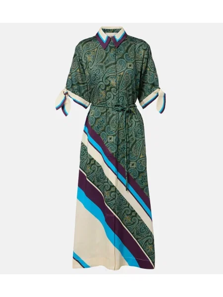 Rochie tip cămașă Alemais de in cu imagine