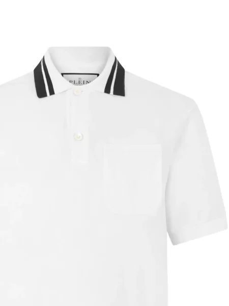 Tricou polo Philipp Plein alb