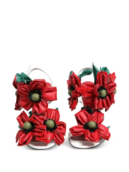 Φλοράλ σανδάλια Dolce & Gabbana με απλικέ λευκό