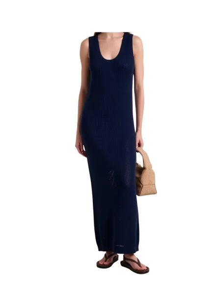 Rochie maxi Brunello Cucinelli tricotate albastru